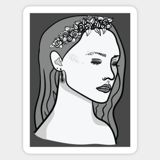 Tiara Flower Crown Girl Sticker